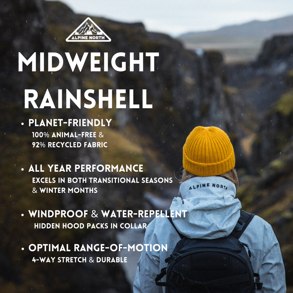 CARMACKS | VESTE DE PLUIE MOYENNE UNISEXE (RECYCLÉE), CIMENT