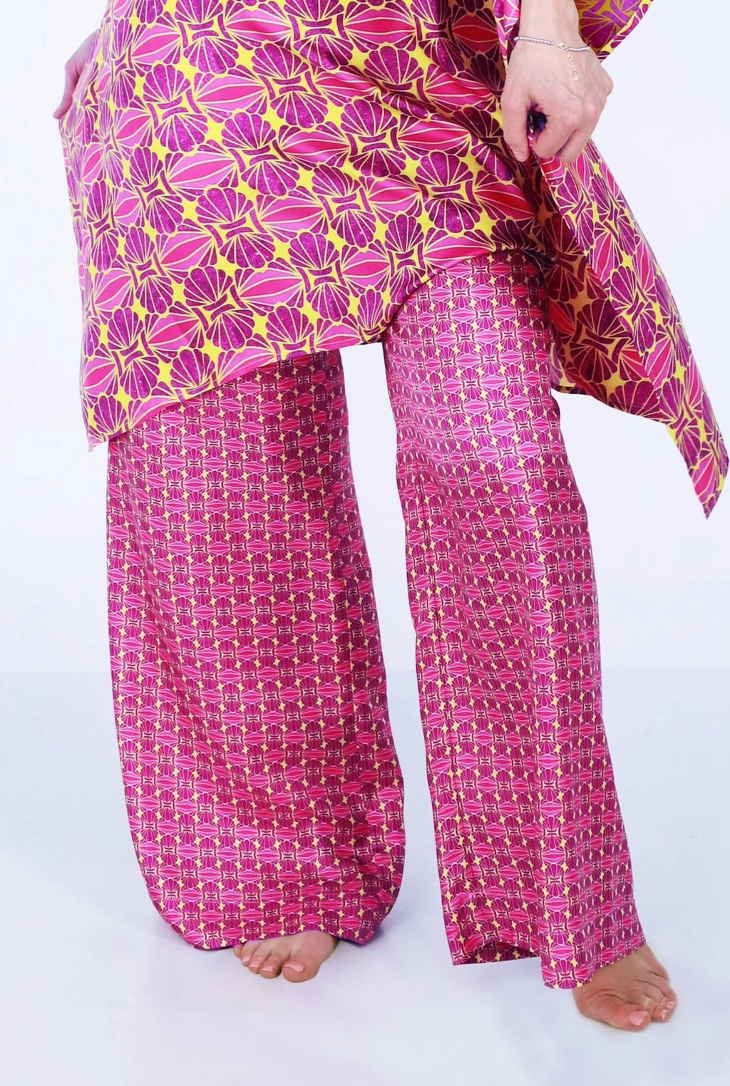 seashell samba amethyst silk pants