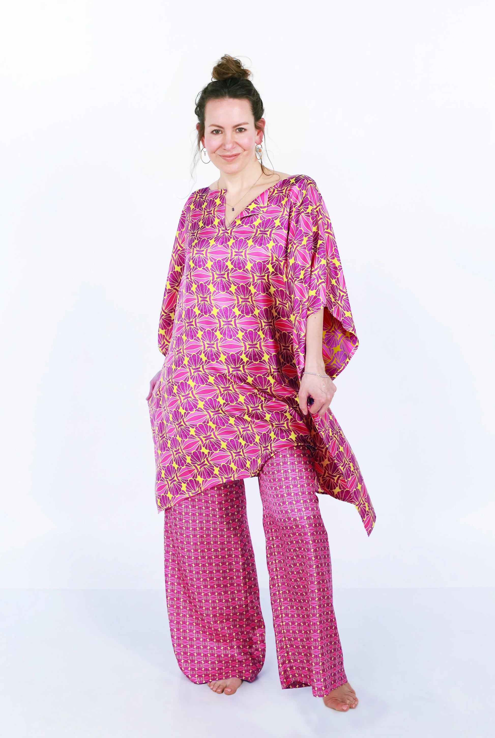 seashell samba amethyst silk pants