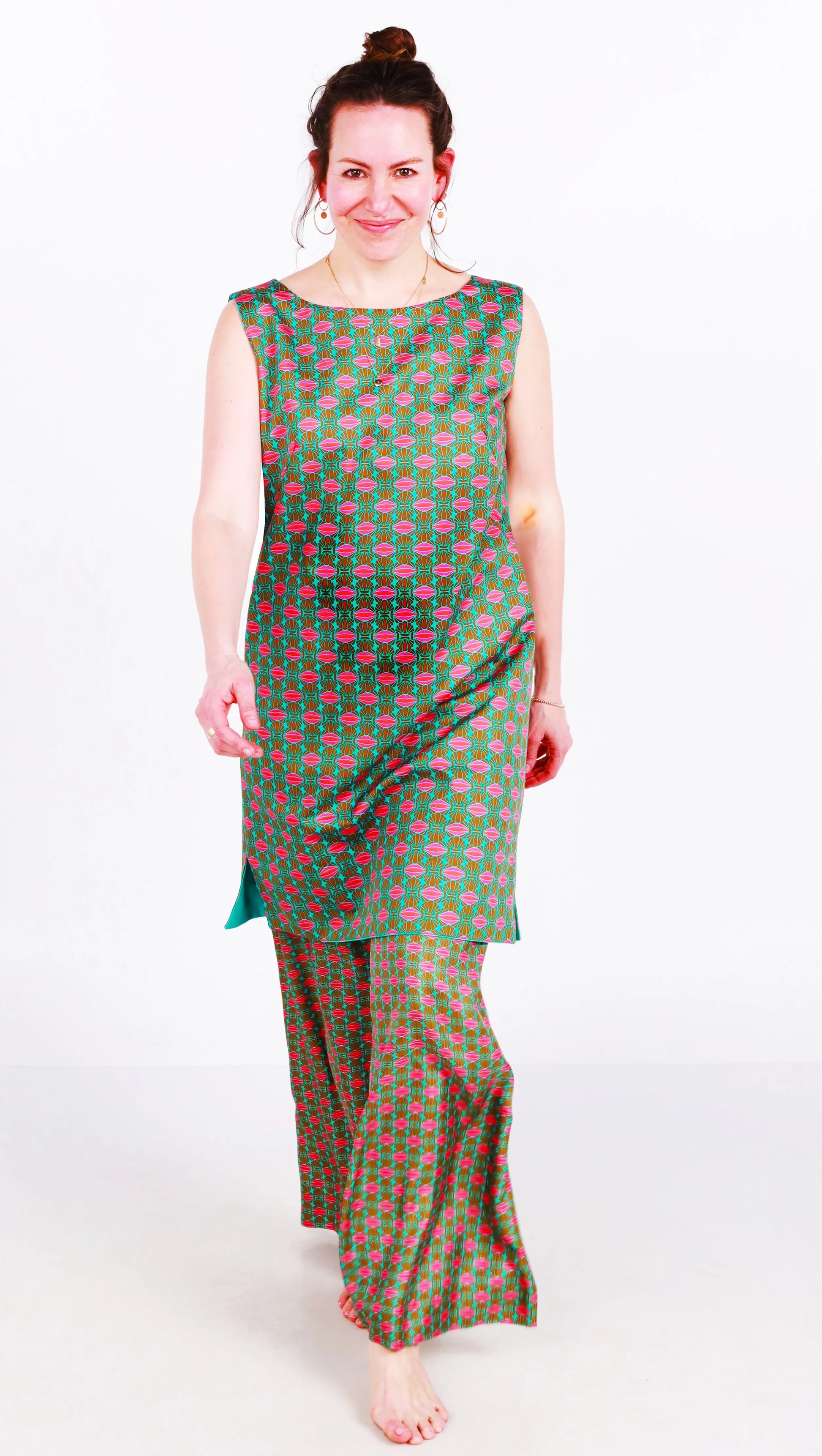 seashell samba gold silk pants