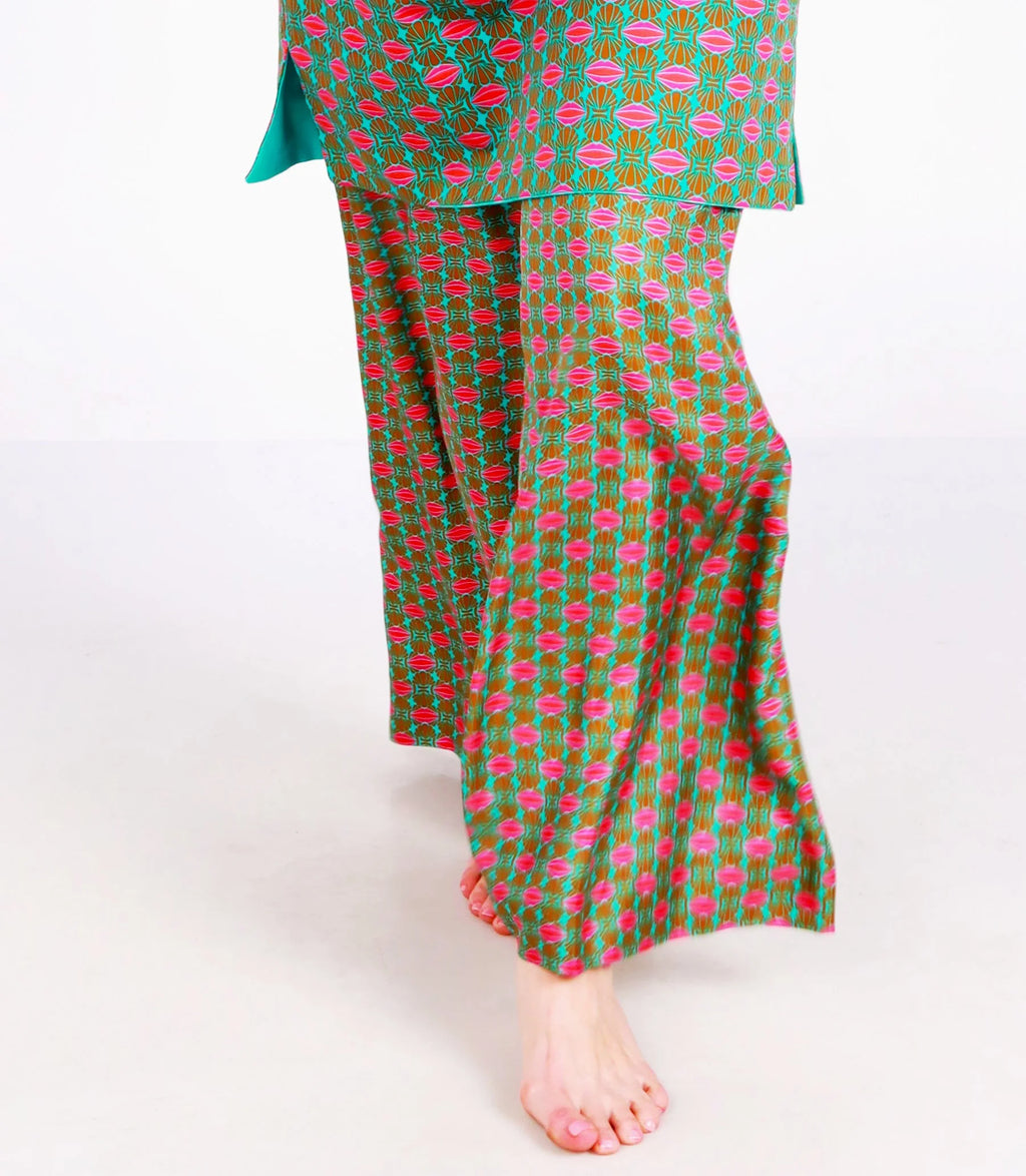 seashell samba gold silk pants