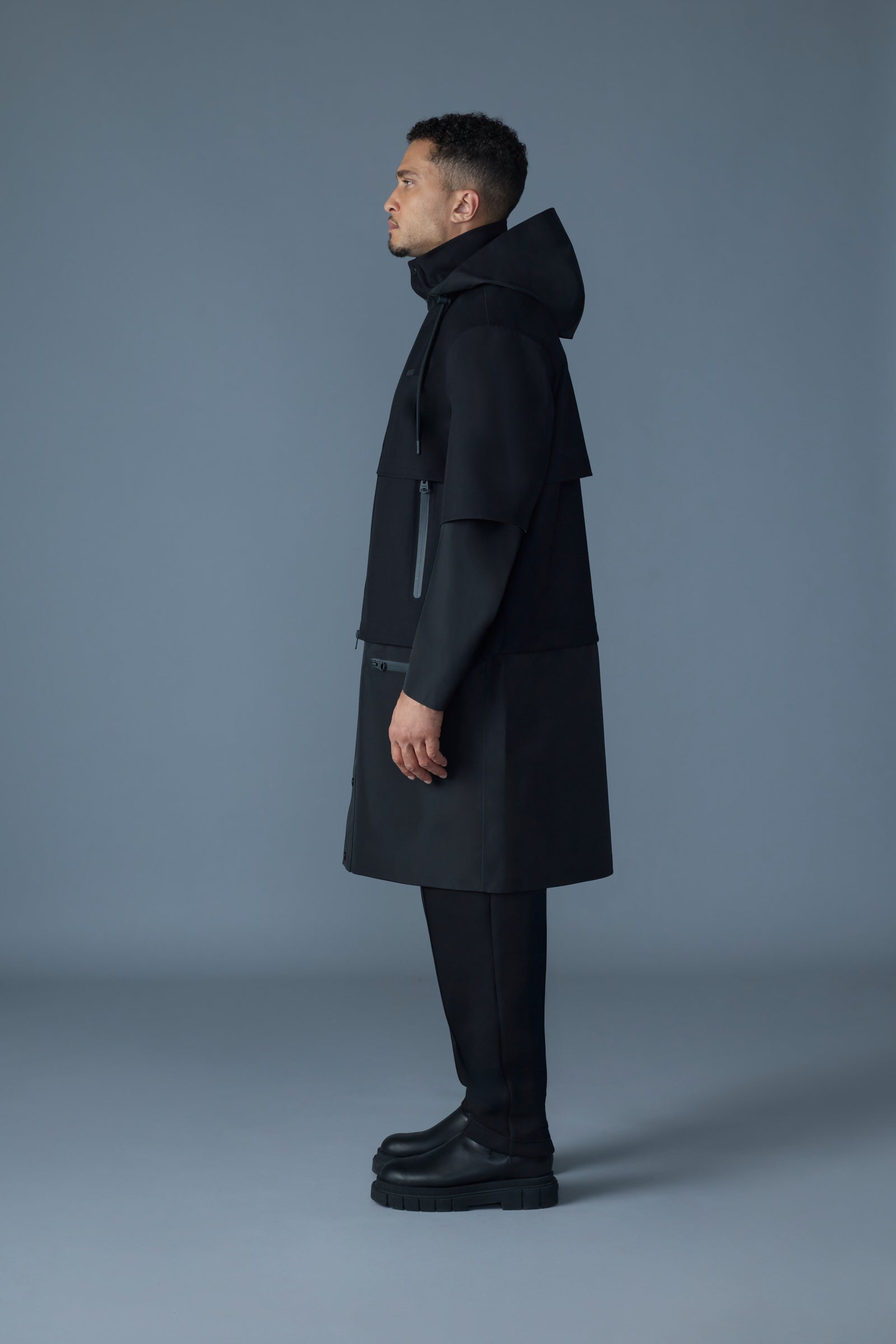 LANE Long Modular Raincoat