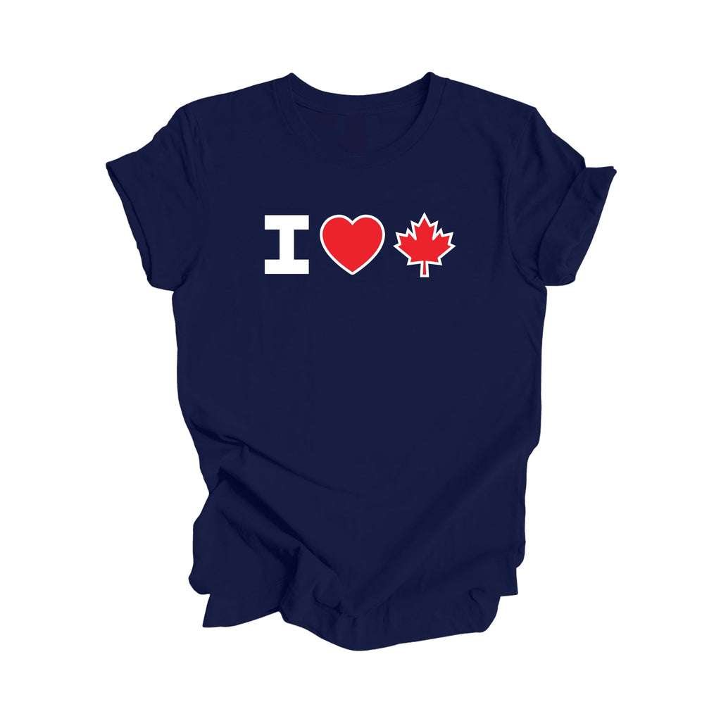 I Love Canada - Canadian Maple Leaf - Classic Edition - Canadian Gift T-Shirt, Bajan Present, National Flag Tee Shirt - Inspired X
