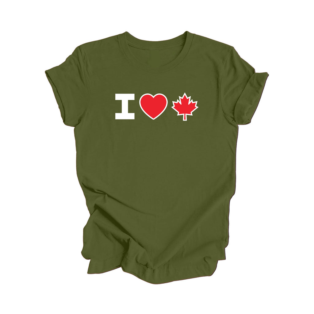 I Love Canada - Canadian Maple Leaf - Classic Edition - Canadian Gift T-Shirt, Bajan Present, National Flag Tee Shirt - Inspired X