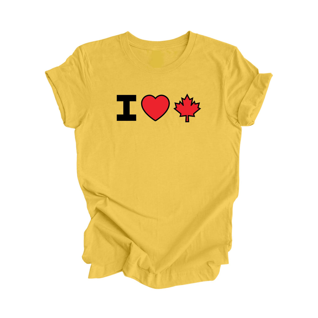 I Love Canada - Canadian Maple Leaf - Classic Edition - Canadian Gift T-Shirt, Bajan Present, National Flag Tee Shirt - Inspired X