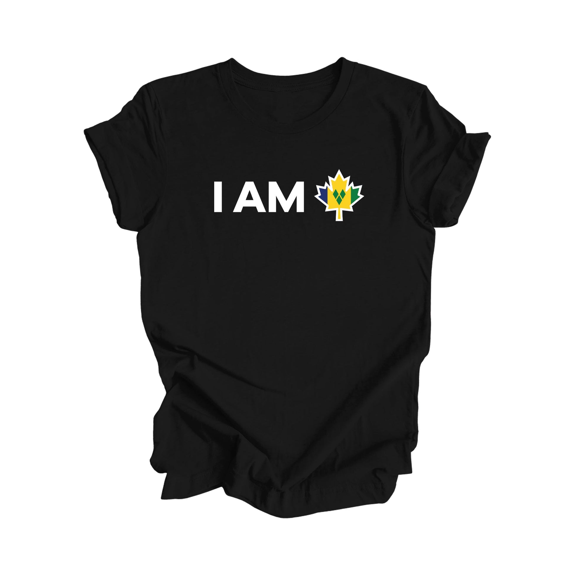 I Am Canada - Canadian Maple Leaf with Saint Vincent and the Grenadines Flag - Unisex Jersey Short Sleeve Tee