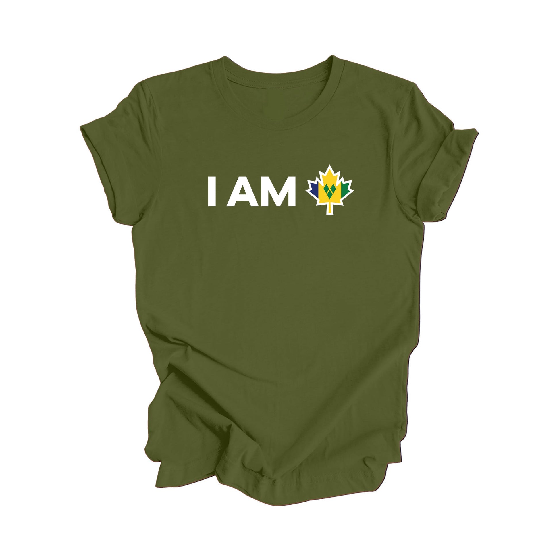 I Am Canada - Canadian Maple Leaf with Saint Vincent and the Grenadines Flag - Unisex Jersey Short Sleeve Tee