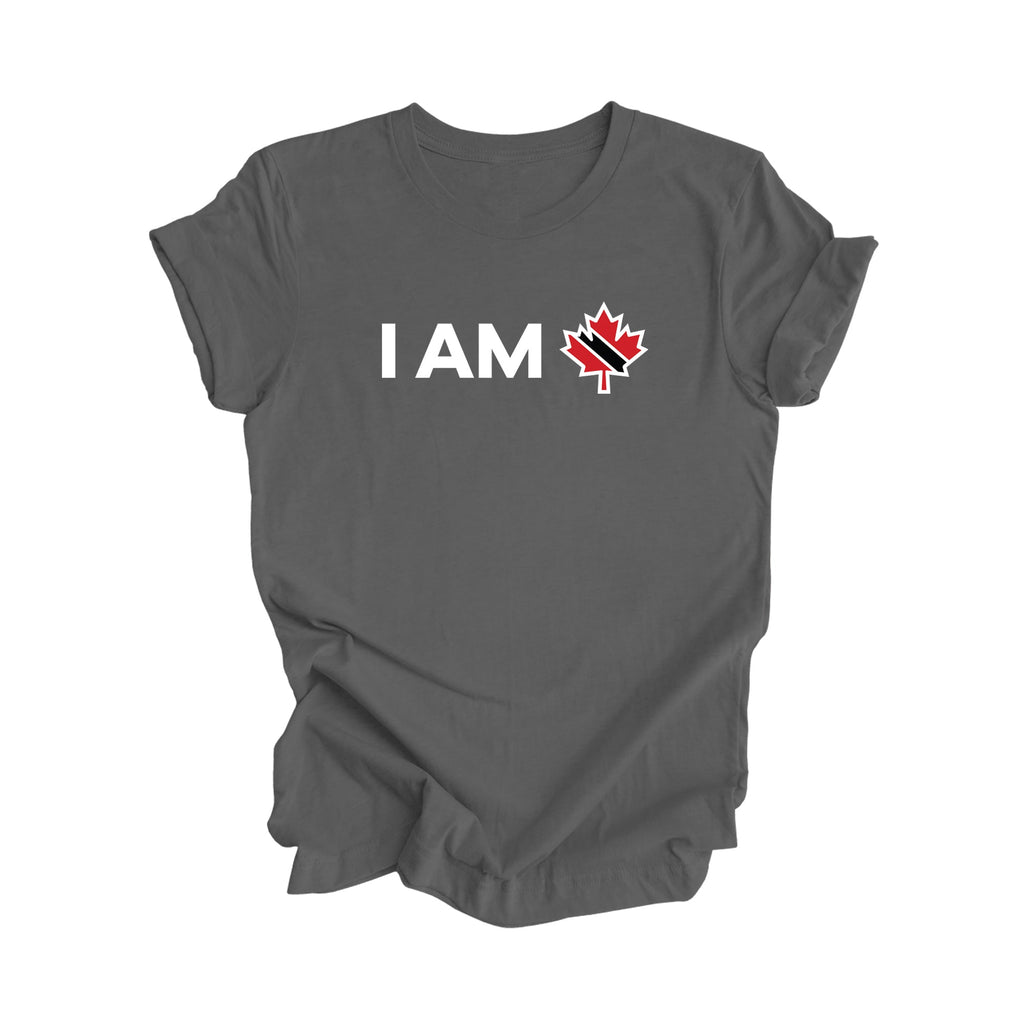 I Am Canada - Canadian Maple Leaf with Trinidad & Tobago Flag, Canadian Gift T-Shirt, Trinidad & Tobago Present, National Flag Tee Shirt - Inspired X