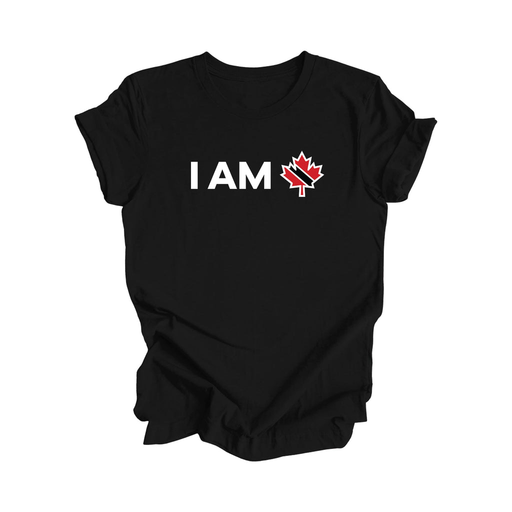 I Am Canada - Canadian Maple Leaf with Trinidad & Tobago Flag, Canadian Gift T-Shirt, Trinidad & Tobago Present, National Flag Tee Shirt - Inspired X