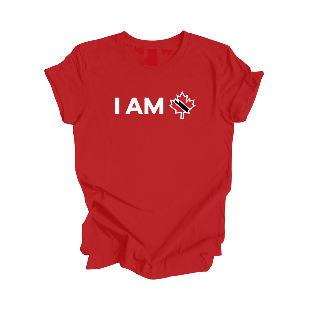 I Am Canada - Canadian Maple Leaf with Trinidad & Tobago Flag, Canadian Gift T-Shirt, Trinidad & Tobago Present, National Flag Tee Shirt - Inspired X