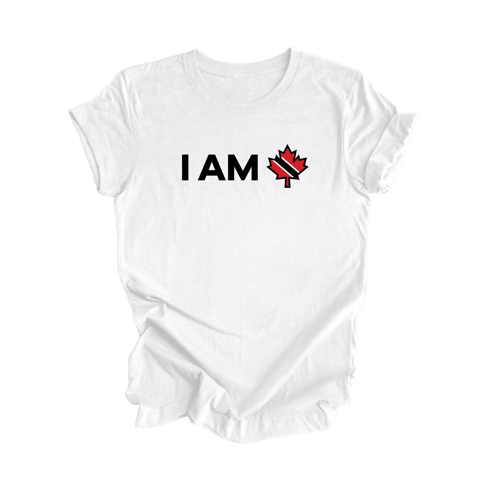 I Am Canada - Canadian Maple Leaf with Trinidad & Tobago Flag, Canadian Gift T-Shirt, Trinidad & Tobago Present, National Flag Tee Shirt - Inspired X