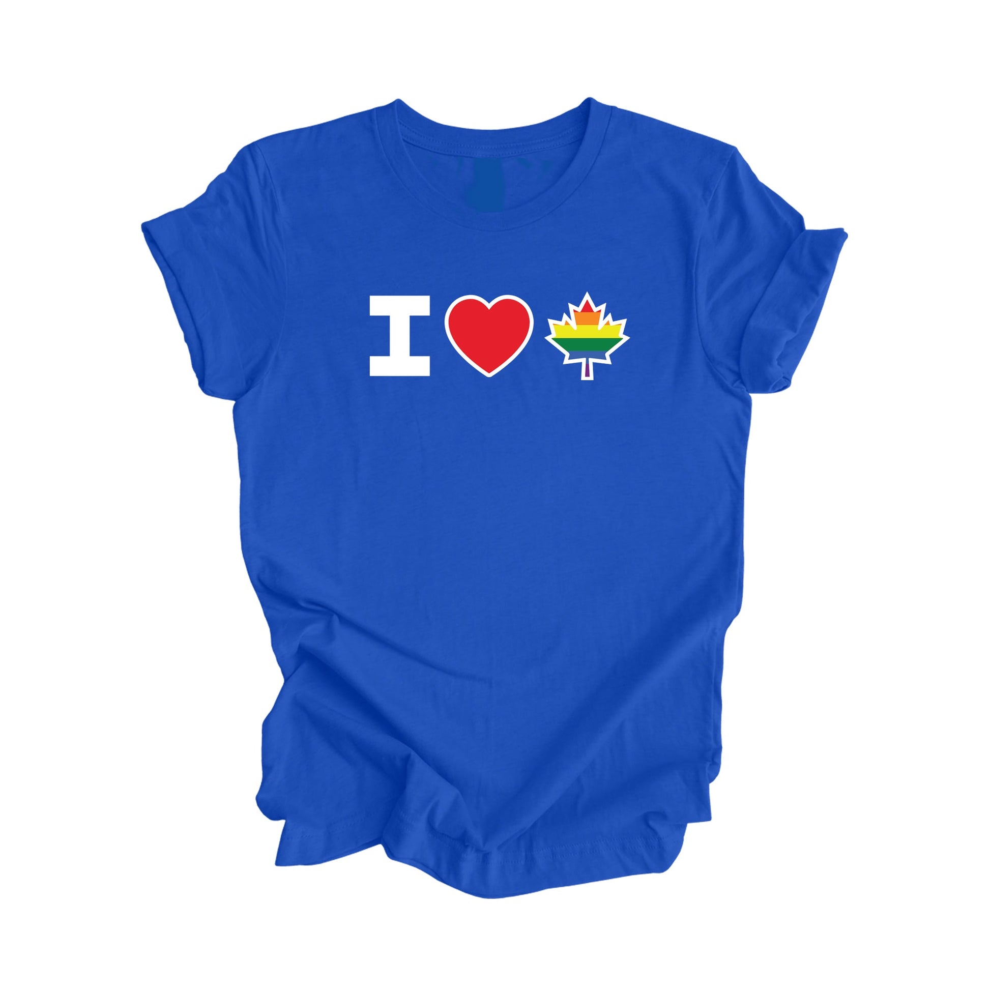 I Love Canada - Canadian Maple Leaf with LGBTQ Flag, Canadian Gift T-Shirt, LGBTQ Present, National Flag Tee Shirt - Inspired X