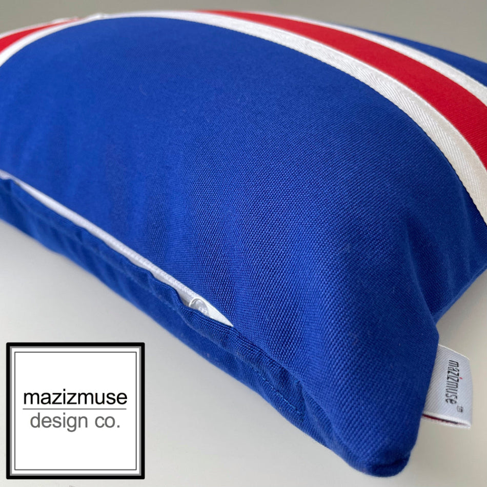 Housse de coussin décorative d'extérieur Sunbrella® motif drapeau islandais 