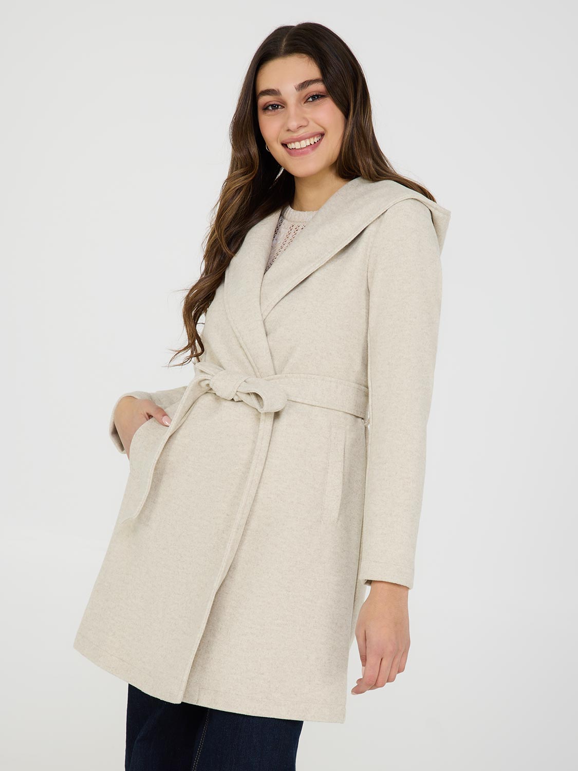 Manteau portefeuille à capuche