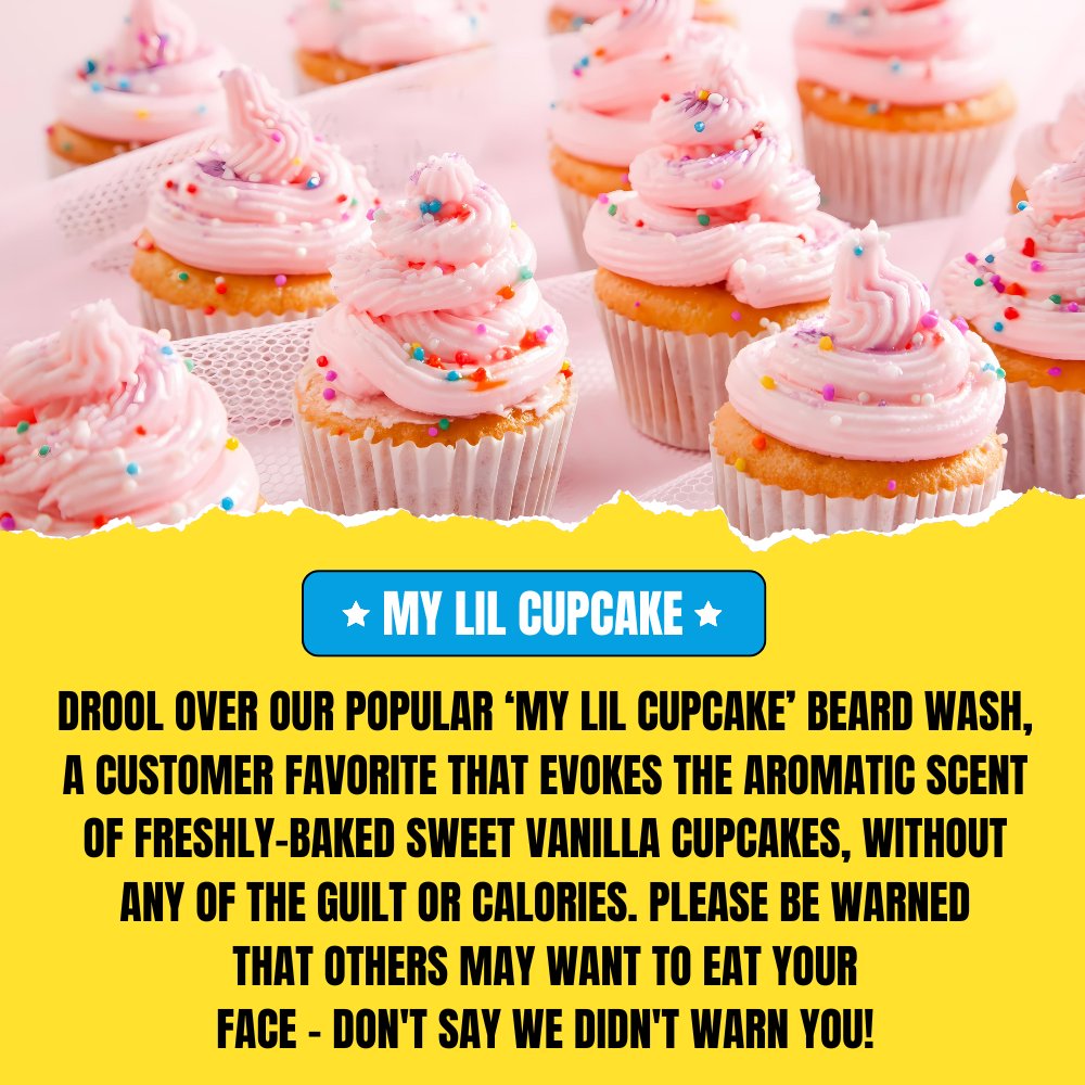 My Lil Cupcake Beard Wash (150ml) – Sweet Vanilla Cupcake Scent | Gentle Beard Shampoo & Cleanser