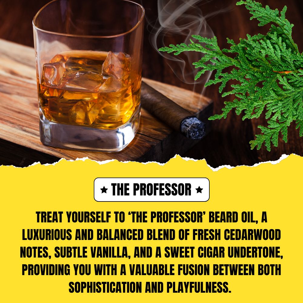 The Professor Beard Oil (30ml) – Cedarwood, Vanilla & Sweet Cigar | Premium Conditioning Beard Oil | Dr. Chris Schneider Collaboration