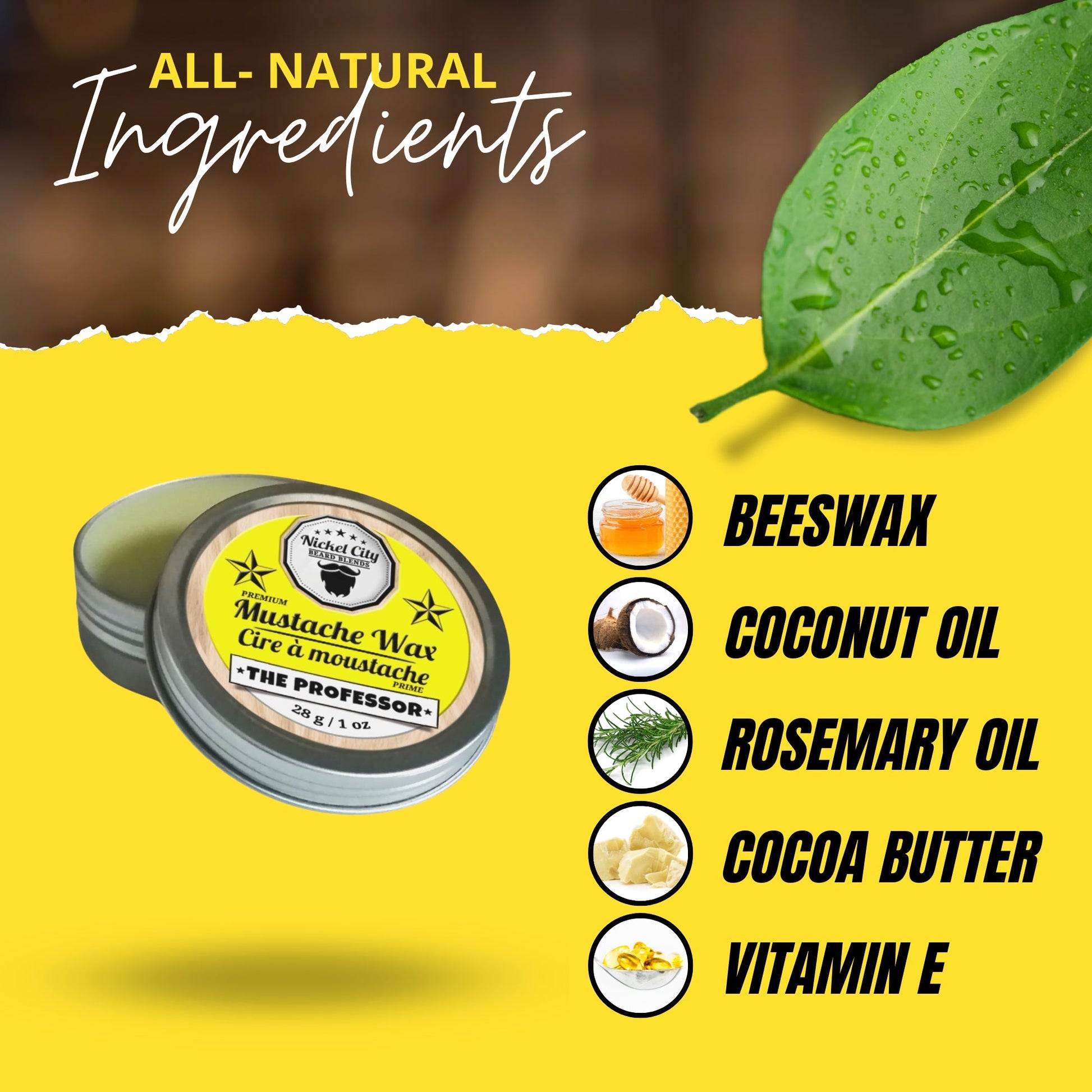 The Professor Mustache Wax (28g) – Crisp Cedarwood, Smooth Vanilla & Sweet Cigar | Strong Hold Grooming Wax | Dr. Chris Schneider Collaboration