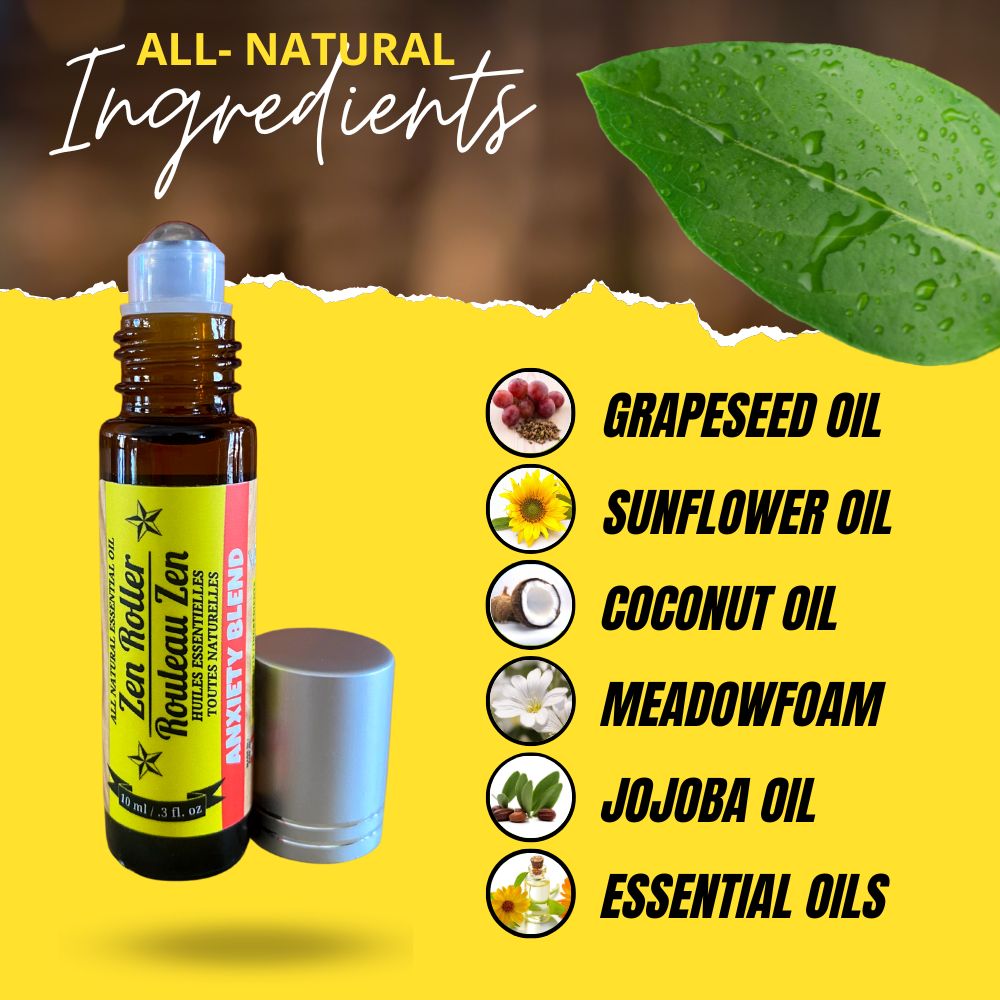 Anxiety Blend Essential Oil Roll-On (10ml) – Rosewood, Bergamot & Ylang Ylang | Calming Aromatherapy for Stress & Anxiety Relief