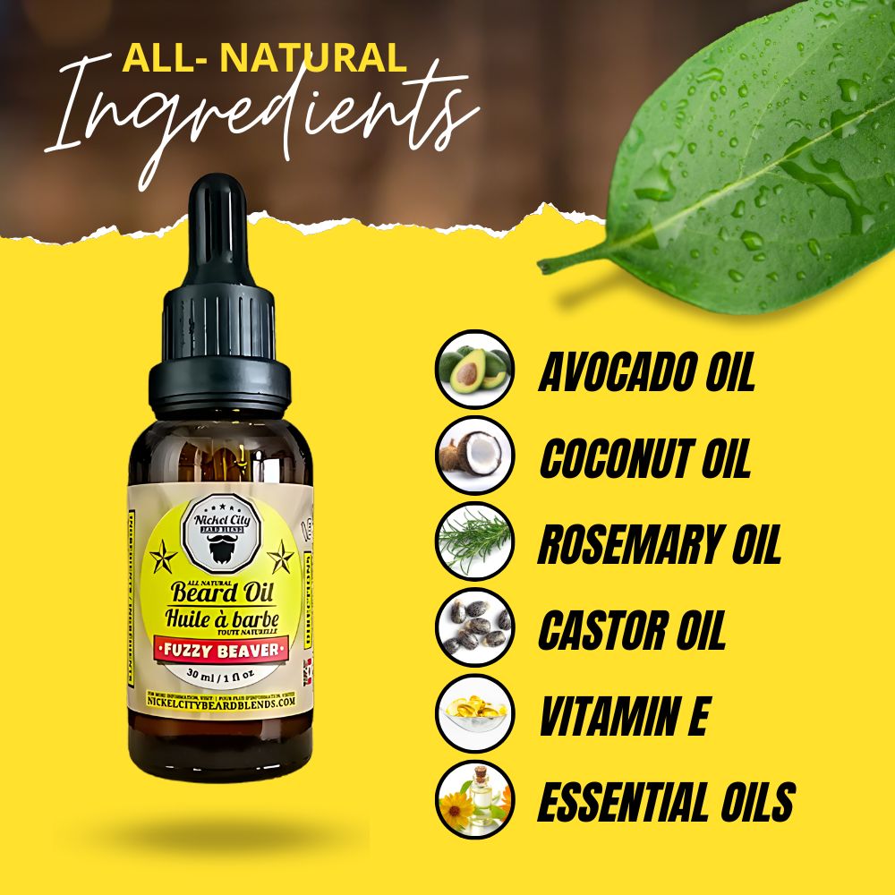 Huile à barbe Fuzzy Beaver (30 ml) – Sirop d'érable canadien et crêpes | Huile à barbe revitalisante de qualité supérieure 