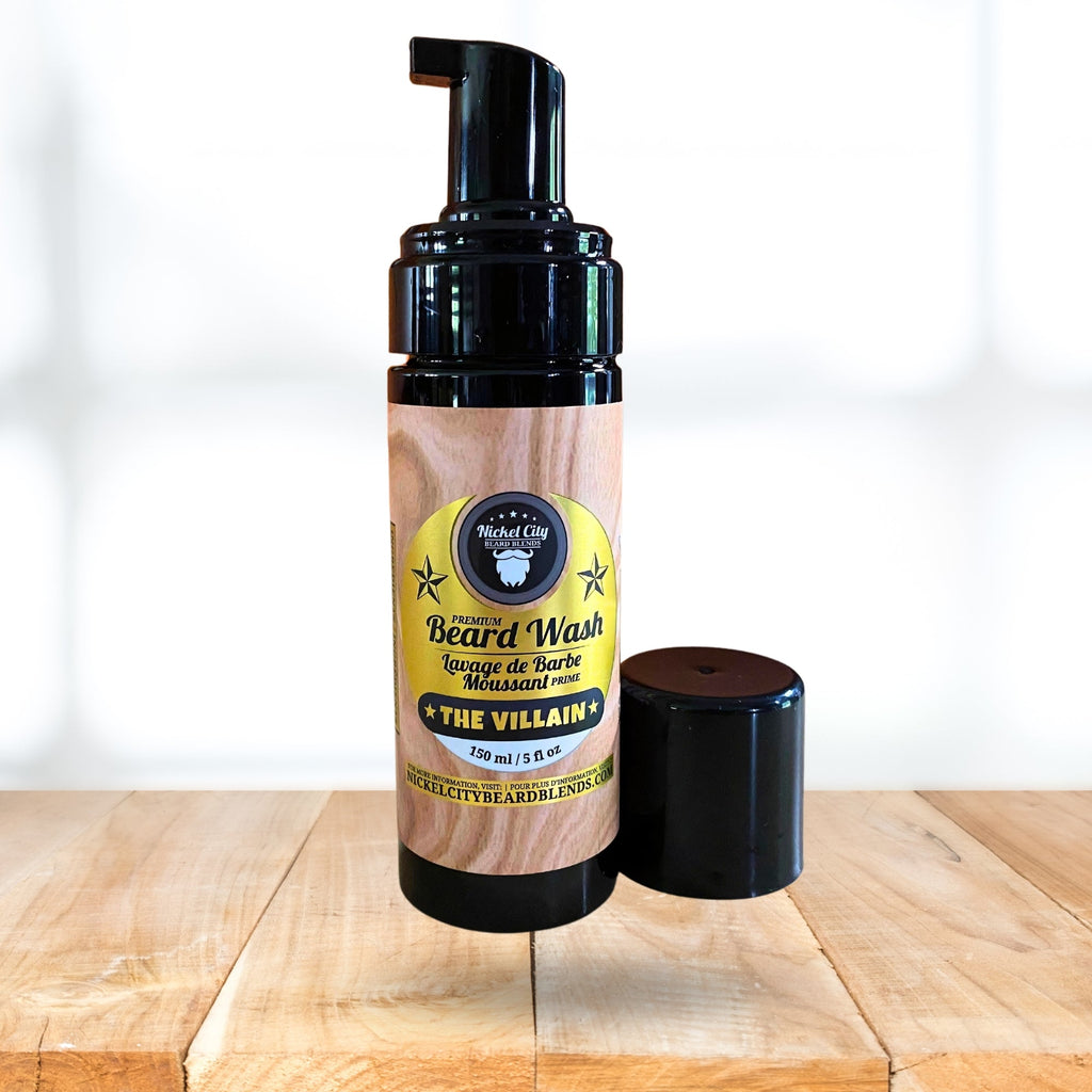 The Villain Beard Wash (150ml) – Spiced Tobacco, Fresh Leather, Cognac & Bourbon with Creamy Vanilla | Refreshing Beard Shampoo & Cleanser
