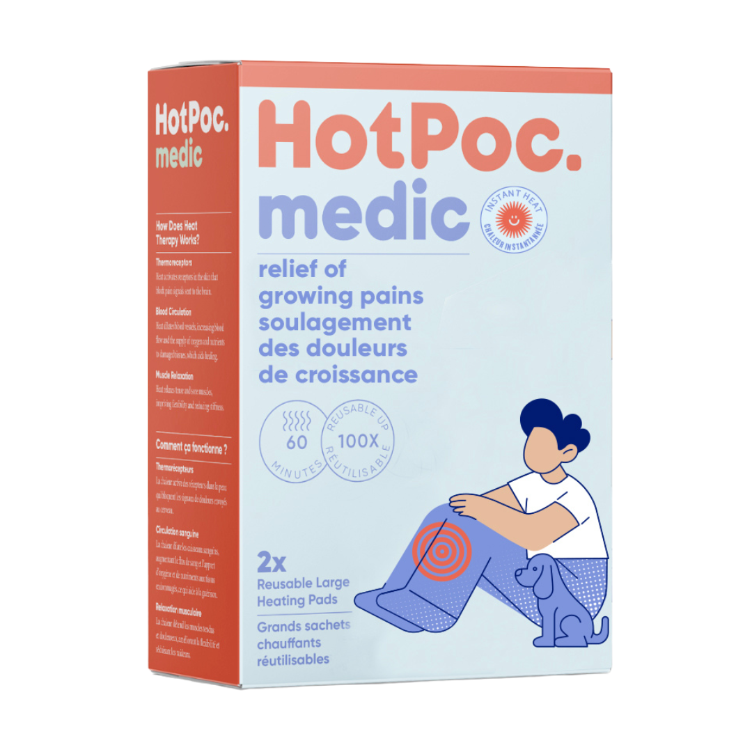 Pack chauffant réutilisable HotPoc Medic pour enfants — Lot de 2 avec pochettes
