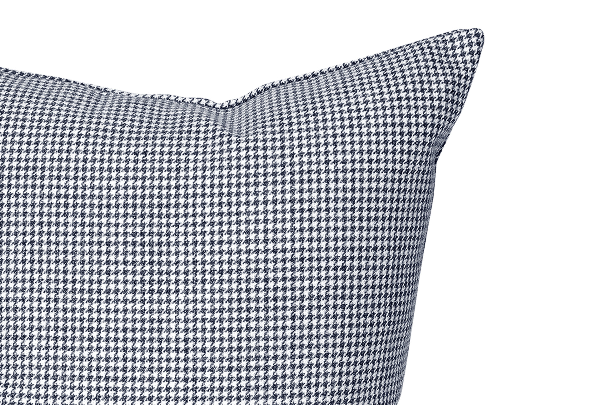 Housse de coussin pied-de-poule indigo