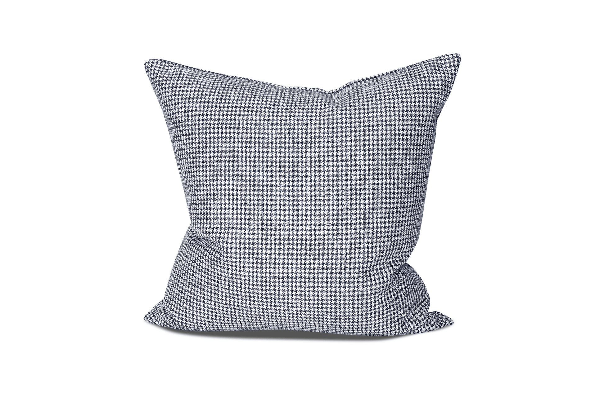 Housse de coussin pied-de-poule indigo