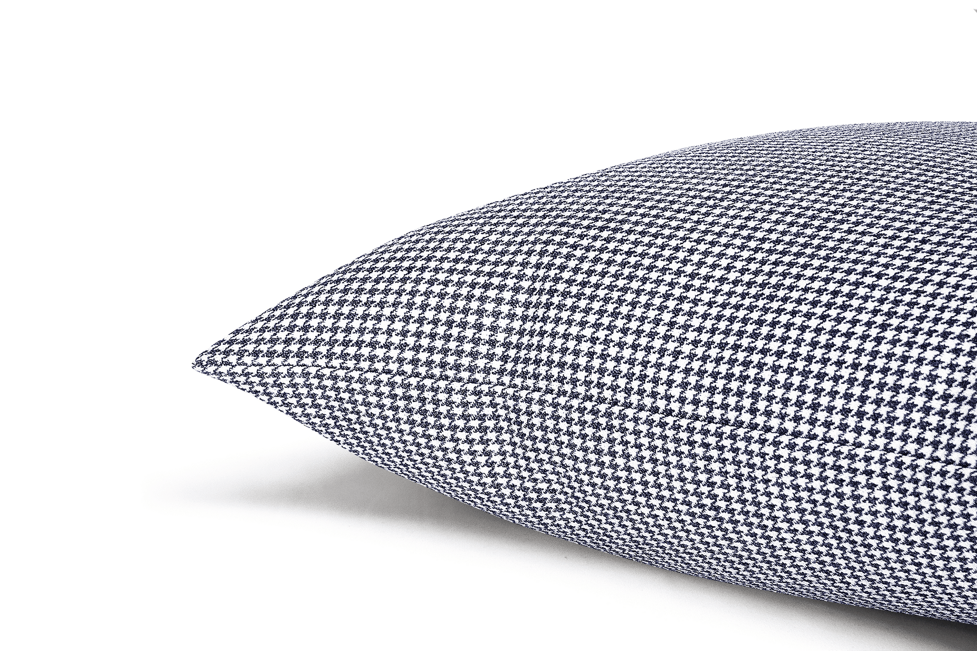 Housse de coussin pied-de-poule indigo