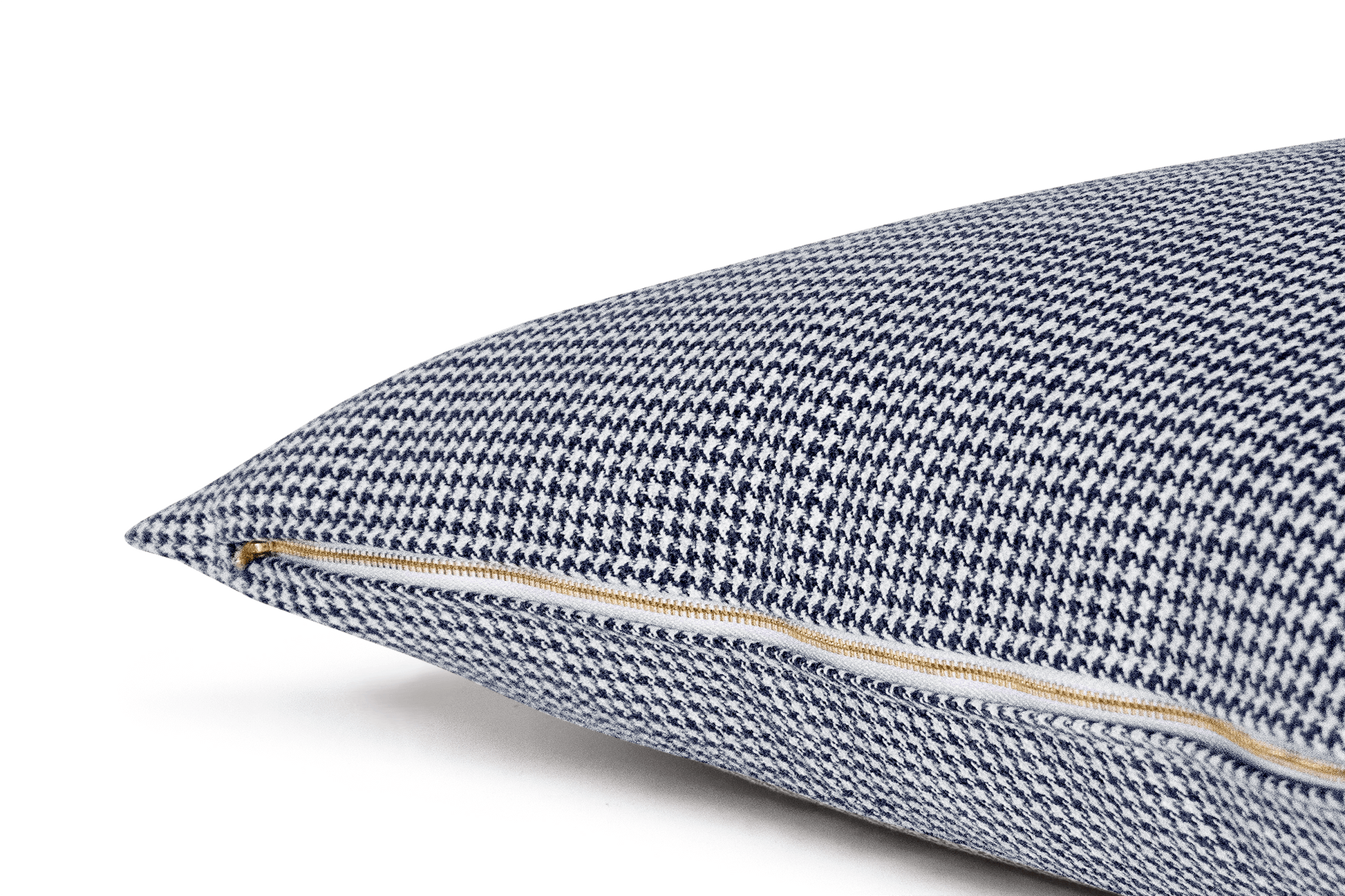 Housse de coussin pied-de-poule indigo
