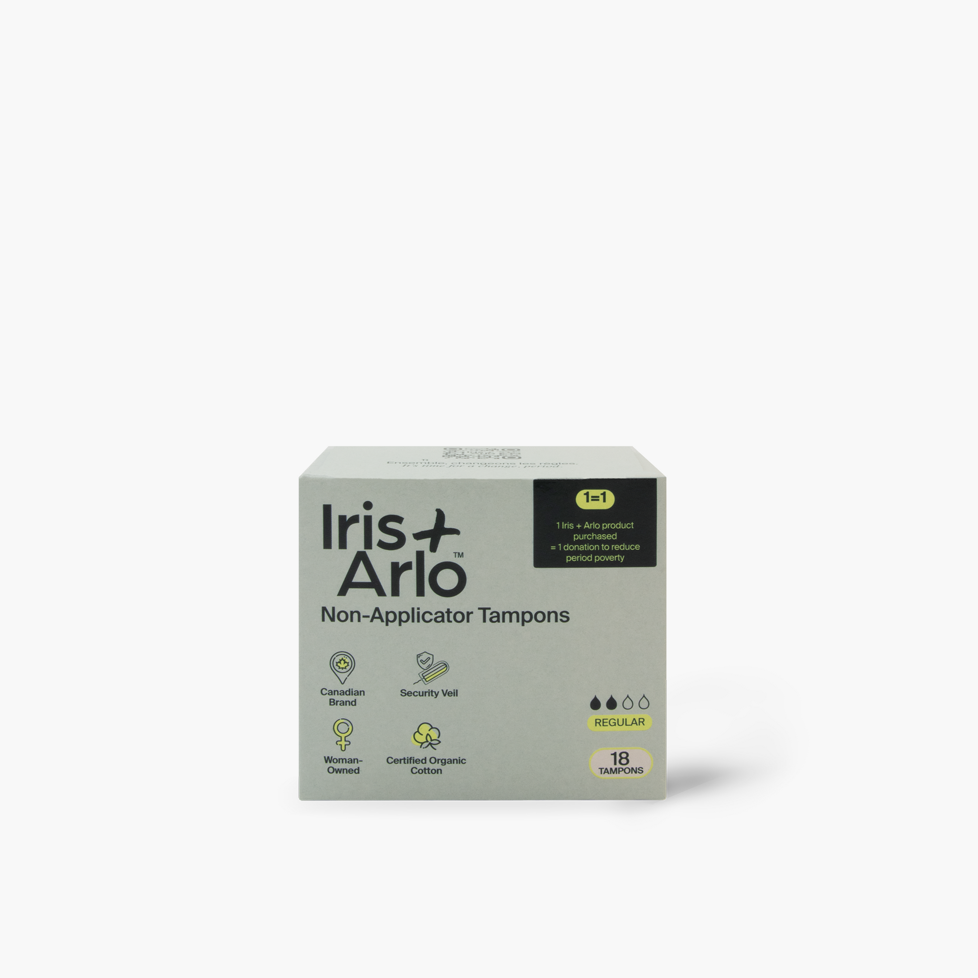 100% Organic Cotton Non-Applicator Tampons