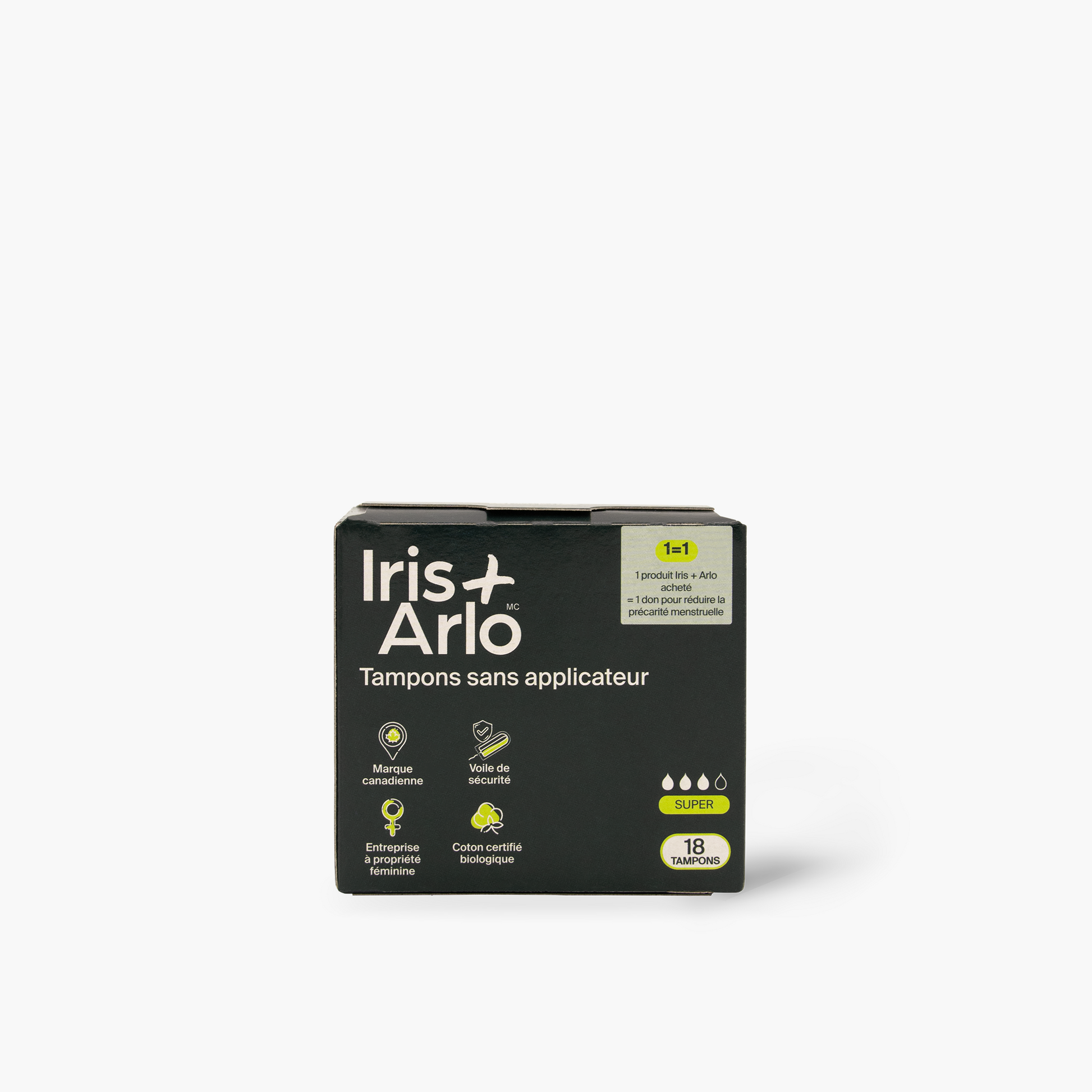 100% Organic Cotton Non-Applicator Tampons