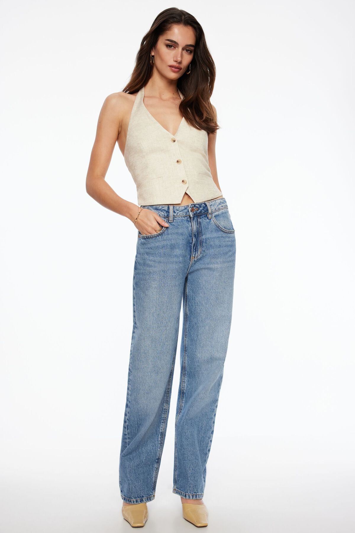 Gilet en lin à licou