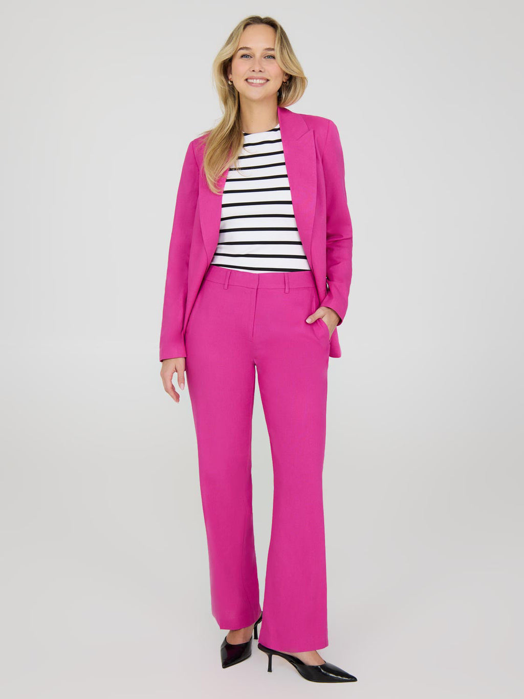 Pantalon large en lin