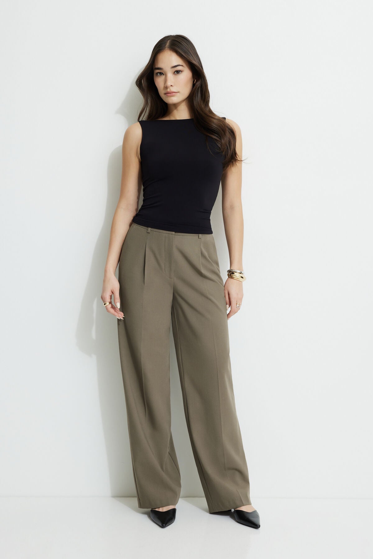 Pantalon droit plissé Sofia