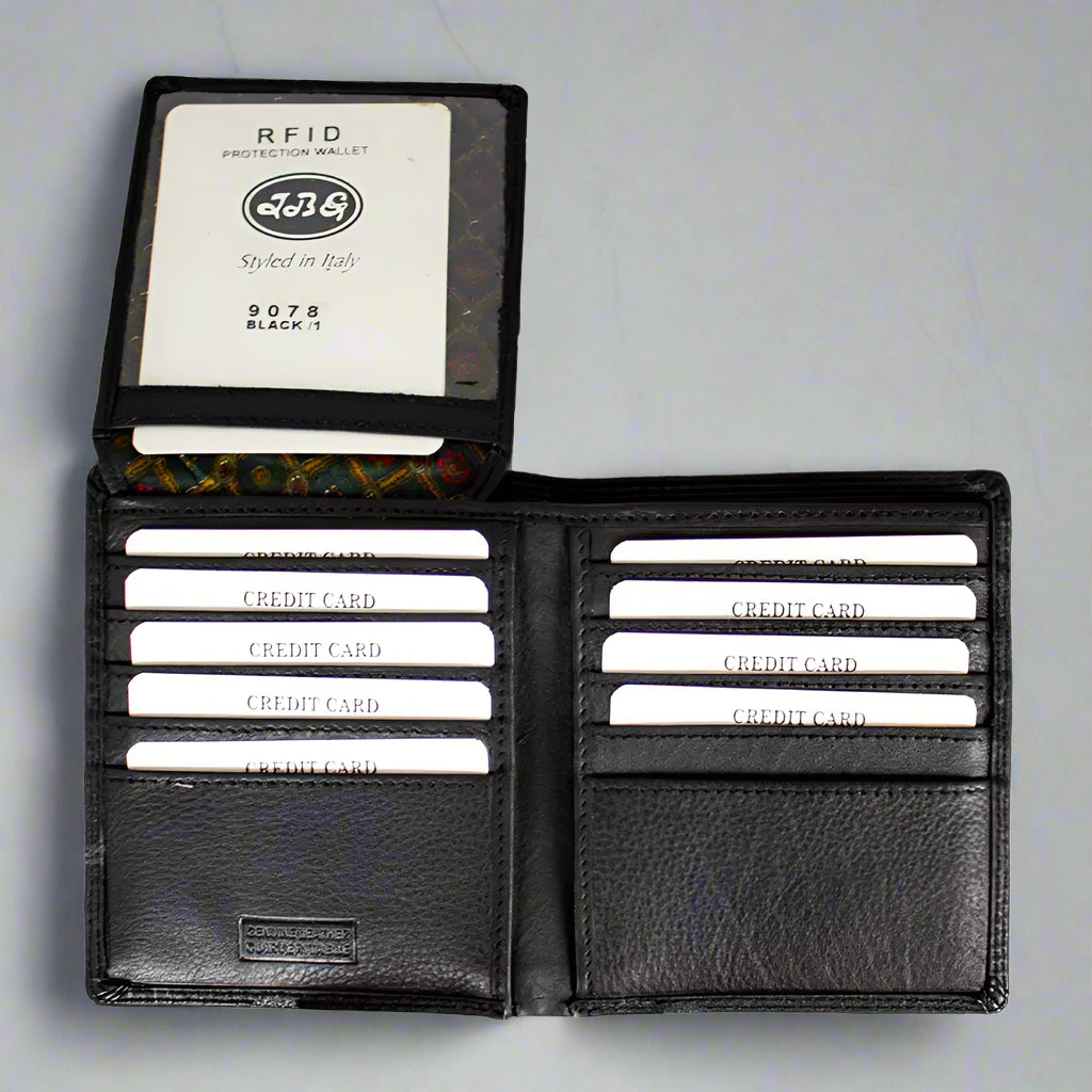 Portefeuille en cuir à rabat pour homme JBG International