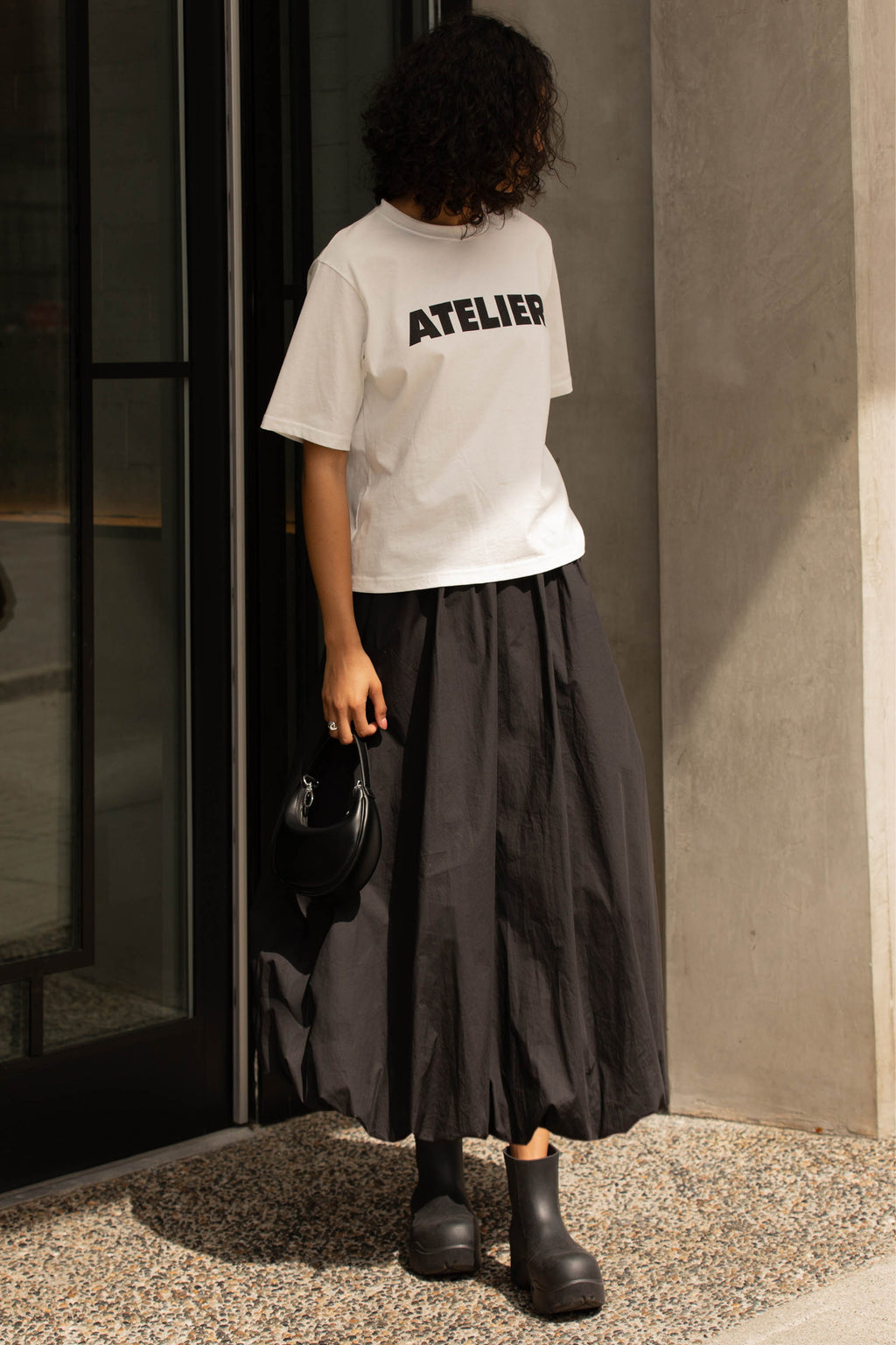 JUPE MIDI À OURLET BULLE