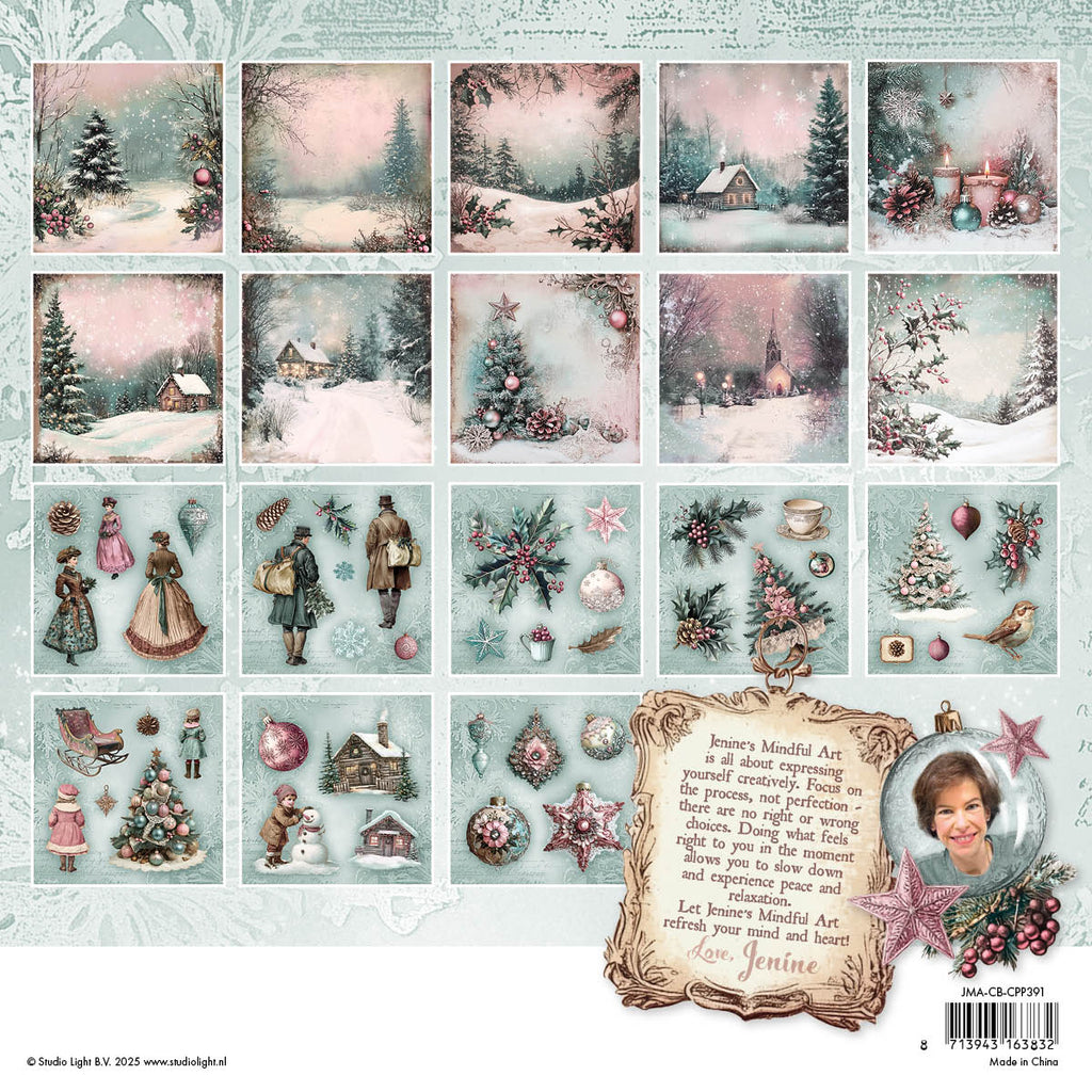 JMA Collage Paper Pad Backgrounds & Elements Christmas Blush 36 Sheets