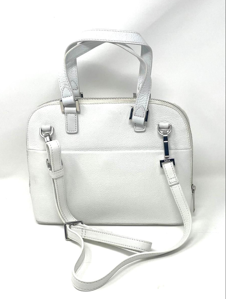 White Leather Handbag - Justine