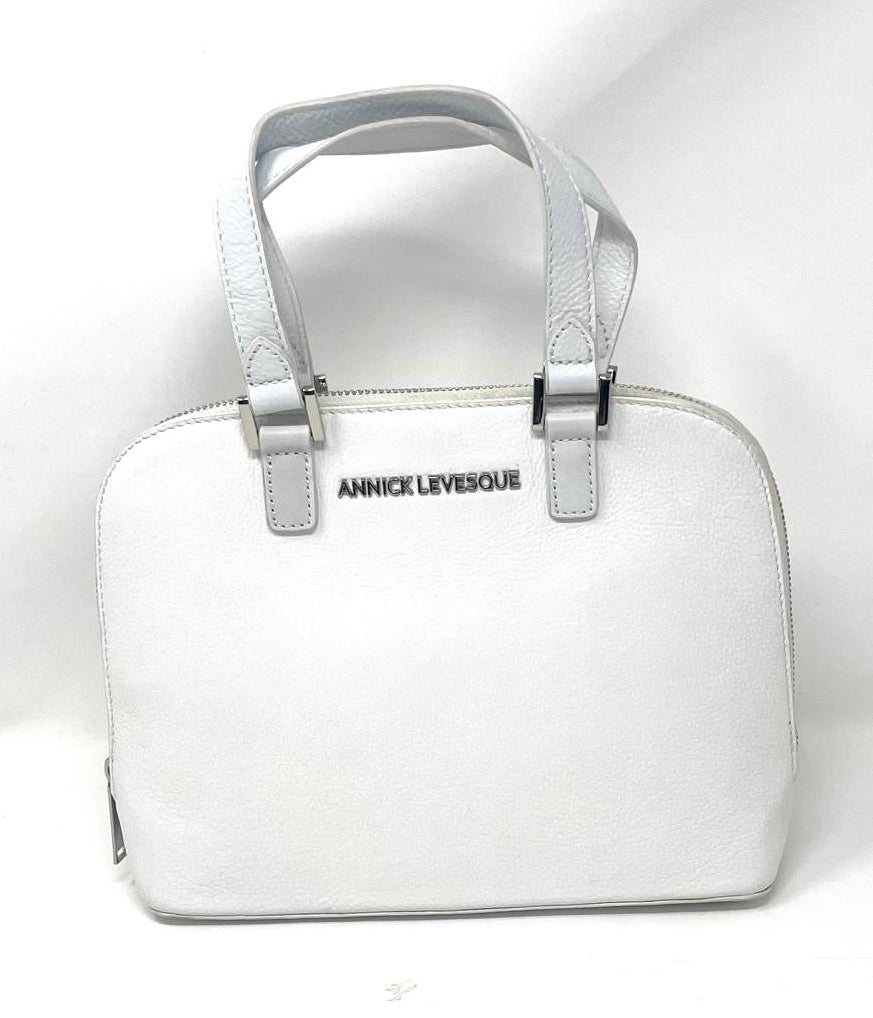 White Leather Handbag - Justine