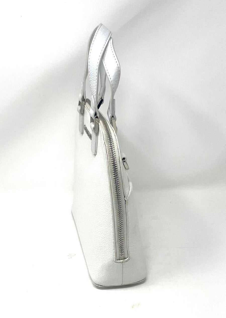 White Leather Handbag - Justine
