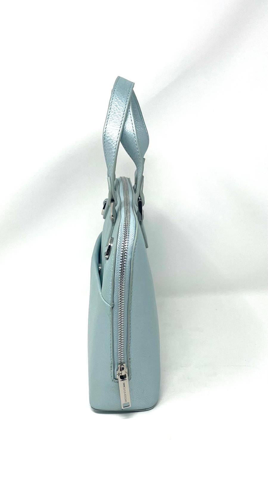 Sky Blue Leather Handbag, Justine