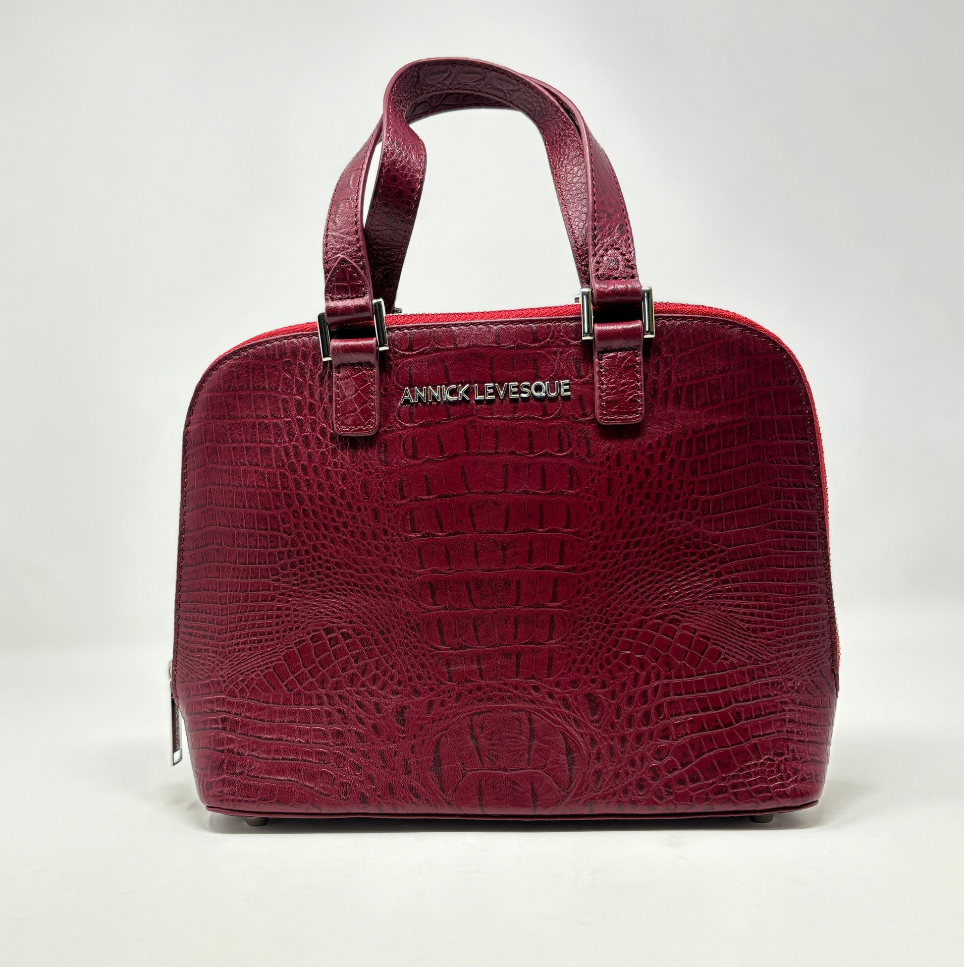 Sac à main Rouge bordeaux croco - Justine