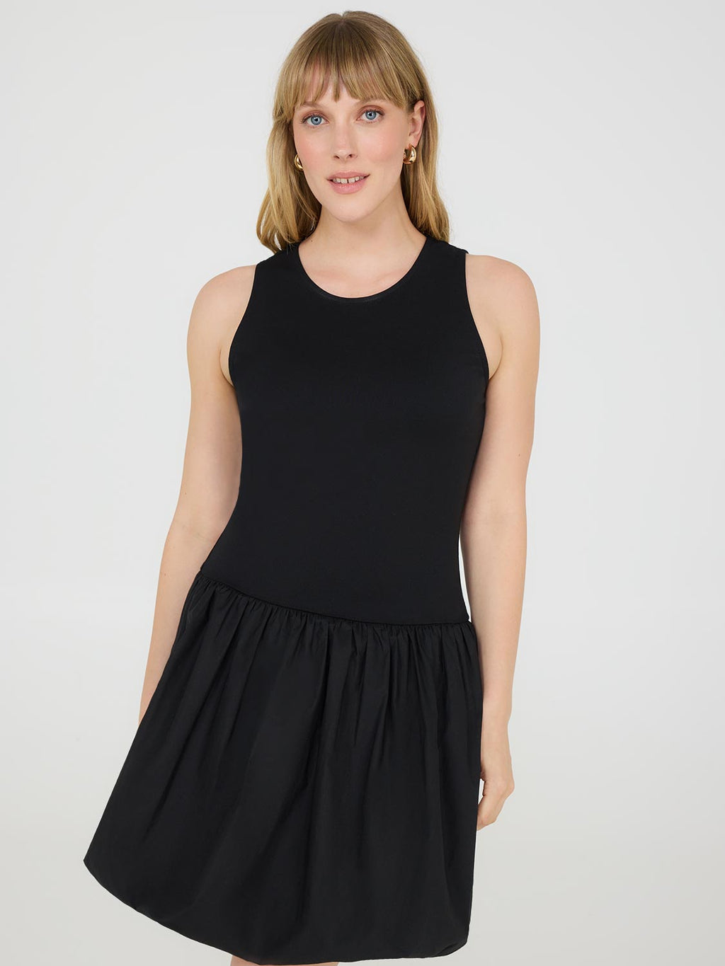 Sleevess Bubble Hem Mini Dress