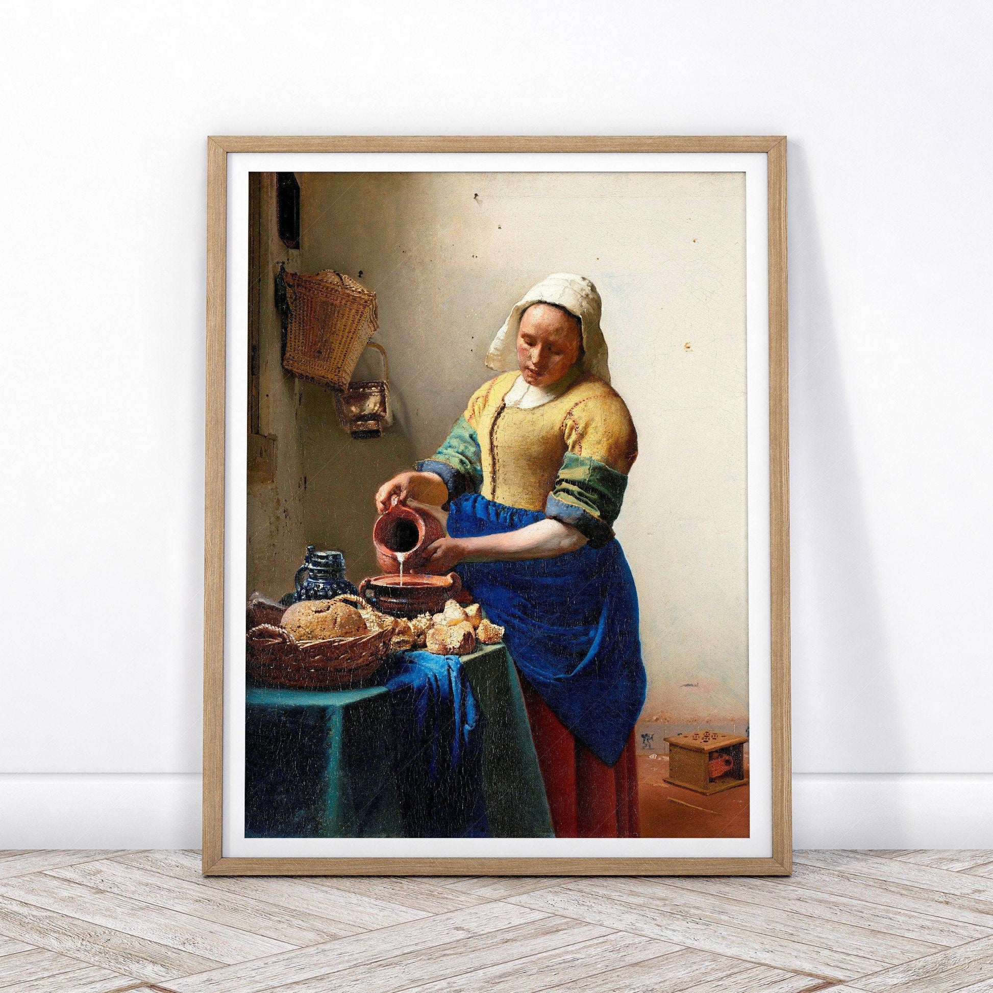 Johannes Vermeer The Milkmaid Art Print – Dutch Golden Age Wall Decor