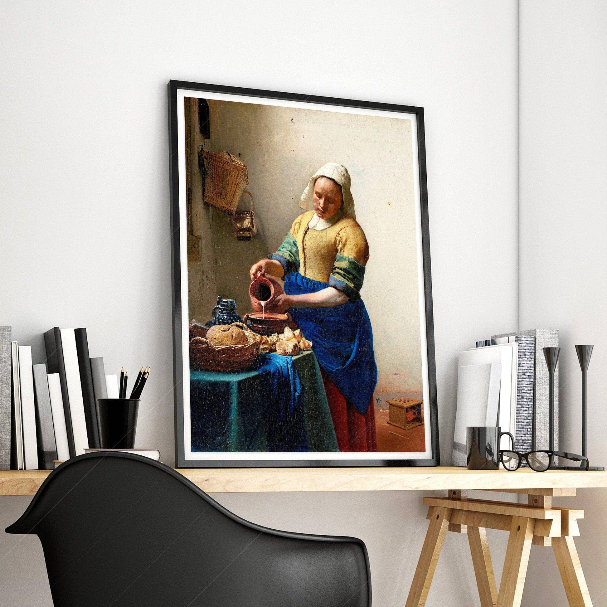 Johannes Vermeer The Milkmaid Art Print – Dutch Golden Age Wall Decor