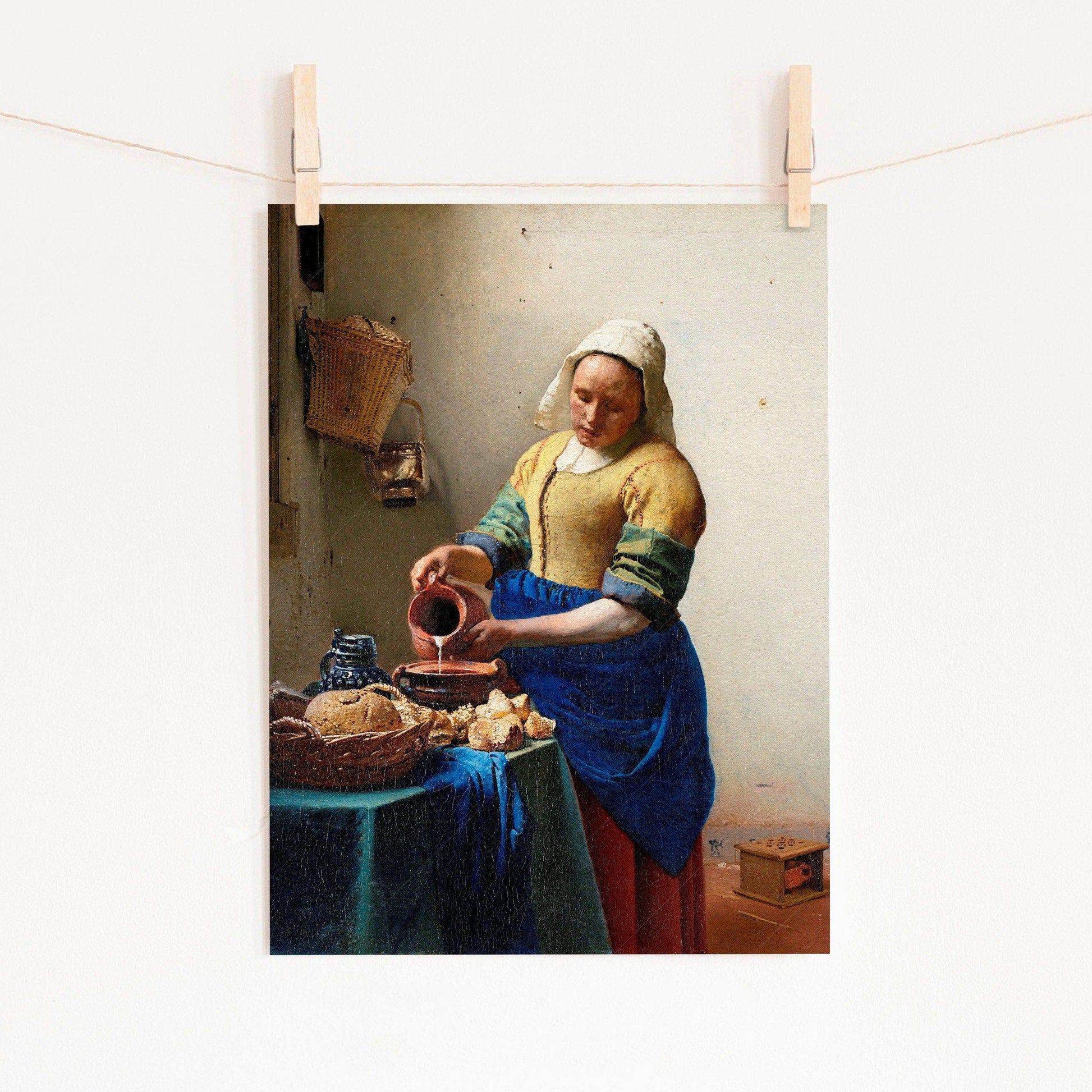 Johannes Vermeer The Milkmaid Art Print – Dutch Golden Age Wall Decor