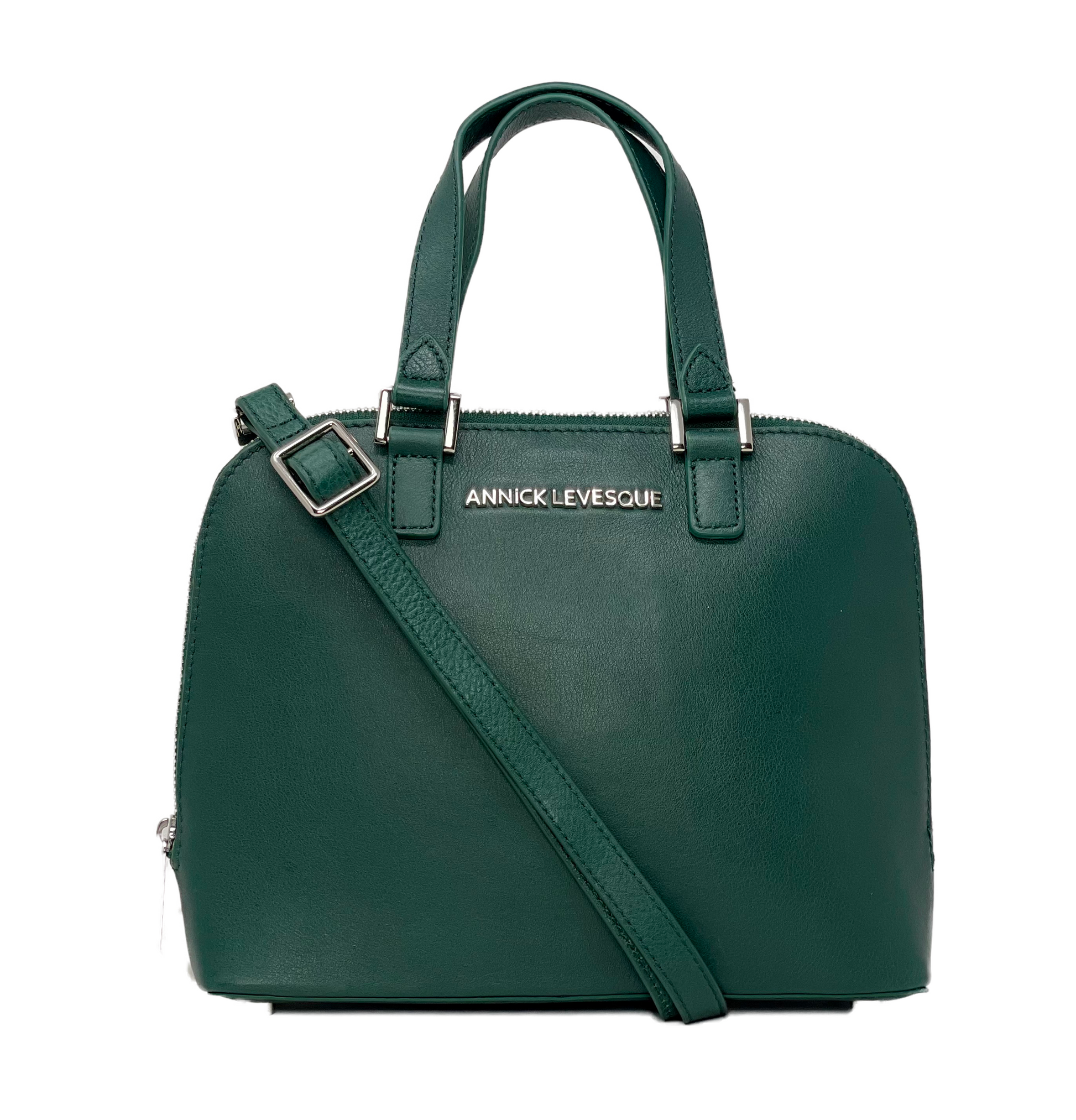 Dark Green Leather Handbag, Justine