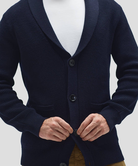 Cardigan en laine mérinos pour homme