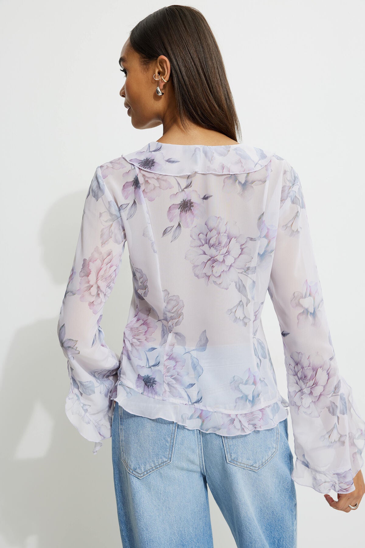 Sheer Ruffled Blouse