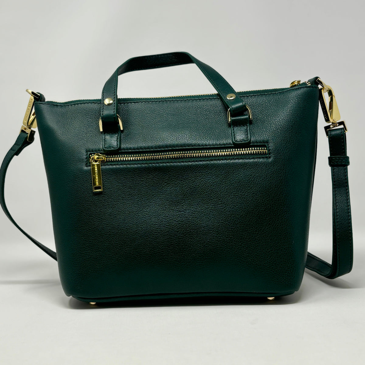 Genuine Leather Handbag Dark Green | Lina